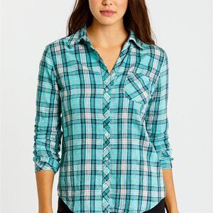 Talbot Long Sleeve Button Front Shirt Size Large EUC